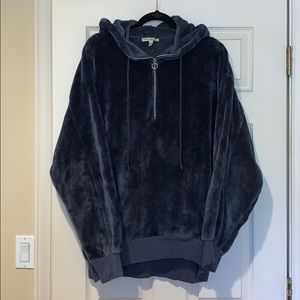 Velour 1/4 zip hoodie
